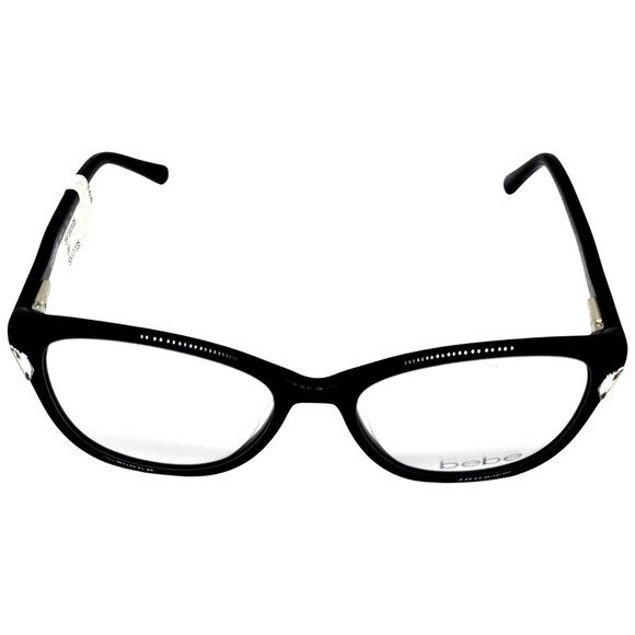 Bebe BB4178 Jet Black Eyeglass Frames 53-17-135 Women’s Cat Eye Optical Glasses - Picture 2 of 7